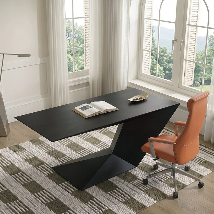 Kofi Modern Office Desk For Home, Black Wood 产品图 14