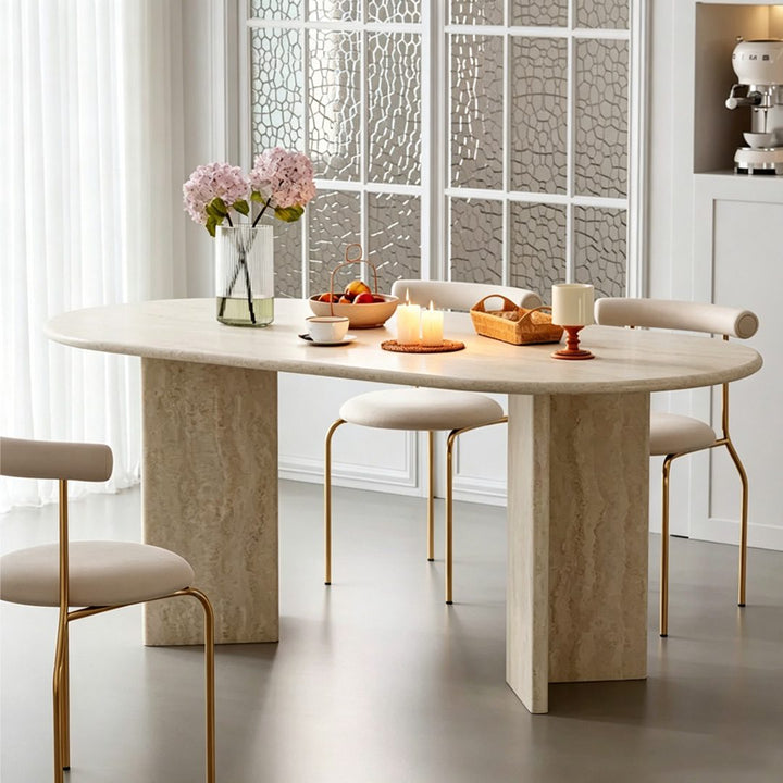 Marlow Oval Dining Table, Travertine 产品图 8