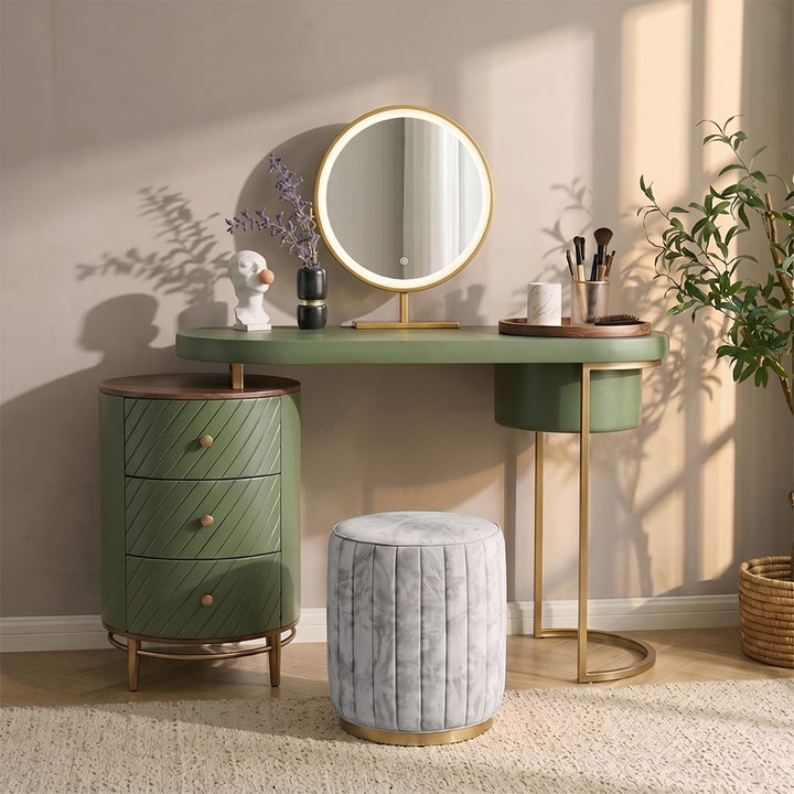 Tandy Dressing Table With LED Mirror, Green & White,  Makeup Vanity 产品图 16