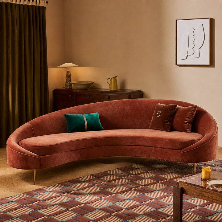 Verano Three Seater Sofa, Red Velvet 产品图 9