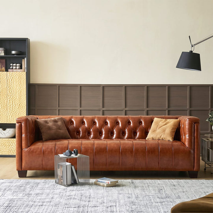 Aviator Three Seater Sofa, Real Leather And Aluminium 产品图 8