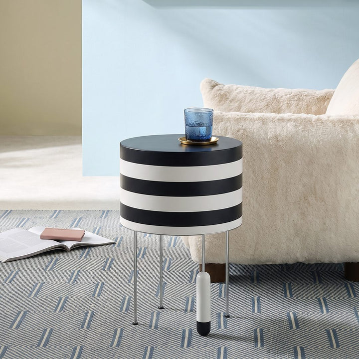 Ebro Side Table, Black And White 产品图 6