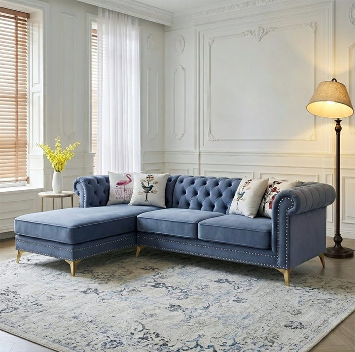 Glamour Three Seater Corner Sofa, Velvet 产品图 13