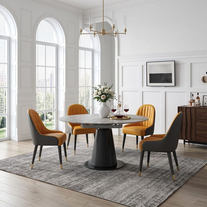 Lessie Round Extendable Dining Table, Sintered Stone 产品图 10