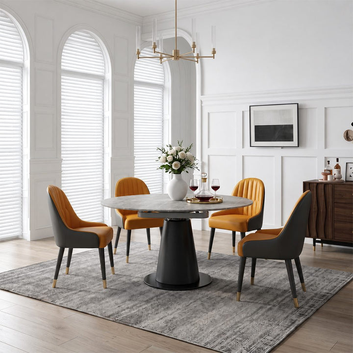 Lessie Round Extendable Dining Table, Sintered Stone 产品图 12