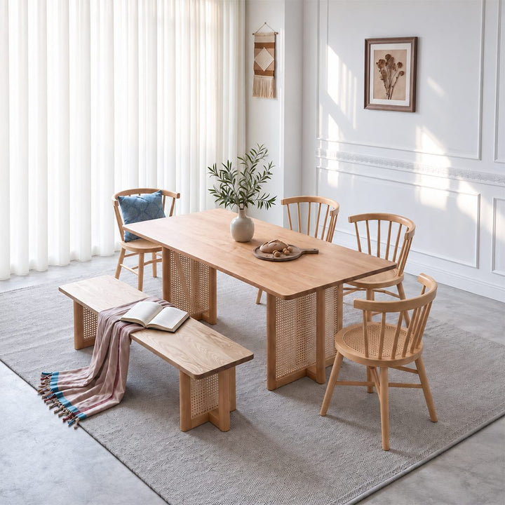 Gavril Rattan Dining Table, Oak, Rectangle 产品图 10