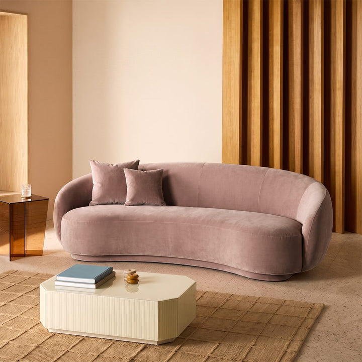 Romelia Three Seater Curved Sofa, Velvet 产品图 11