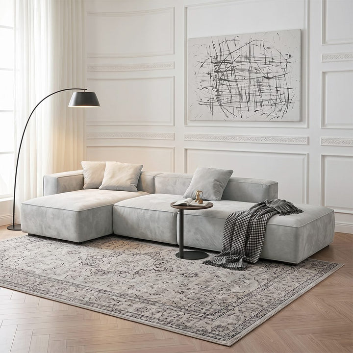 Yetta Three Seater, Four Seater Sofa, Corner Sofa, Grey Velvet 产品图 13