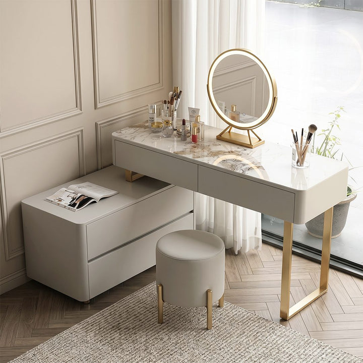 Davidson Extendable Corner Dressing Table With LED Mirror 产品图 14