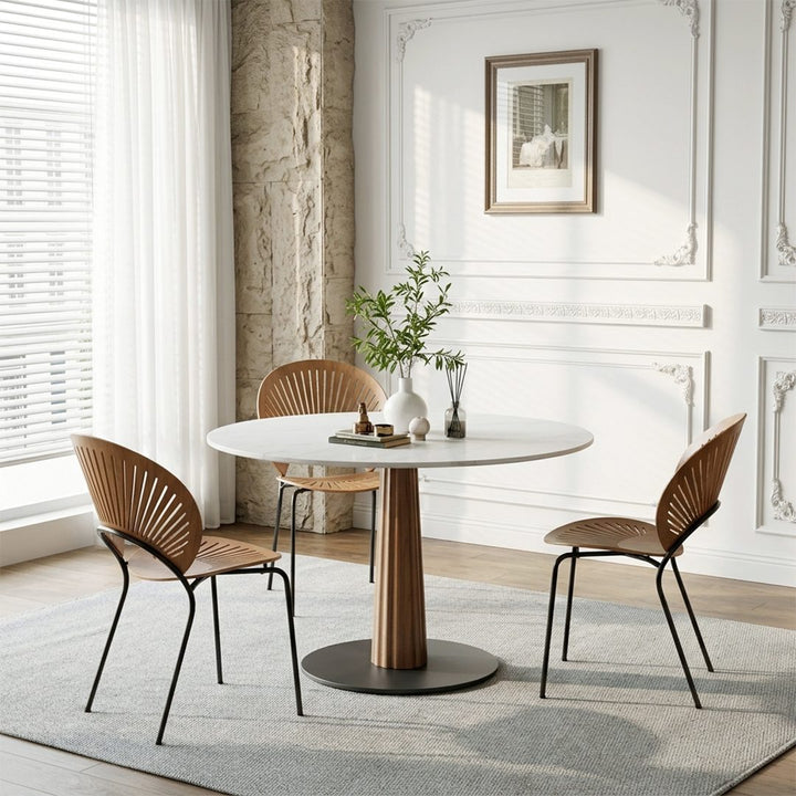 Anderson Small Round Dining Table, Sintered Stone & Solid Wood 产品图 11