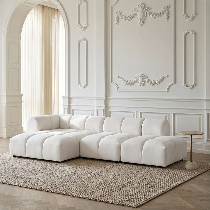 Lysander Velvet Module Three Seater, Four Seater, Five Seater Sofa, Corner Sofa, White 产品图 20