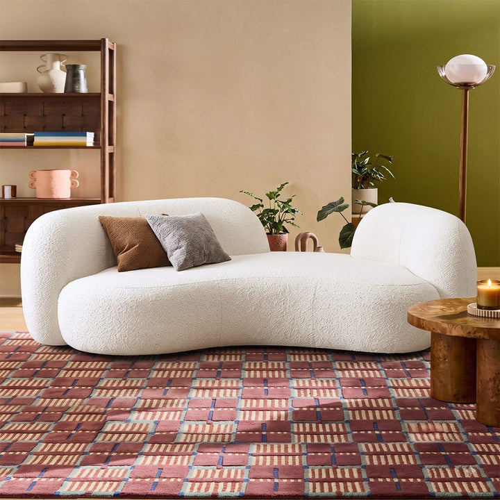 Elara Modern Curved Two Seater, Three Seater Sofa, Boucle 产品图 11