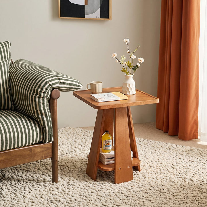 Eva Dne Side Table With Storage, Solid Wood 产品图 9