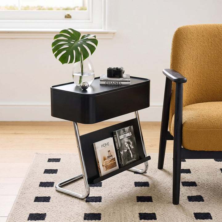 Nikolas Side Table With Storage, Black 产品图 11