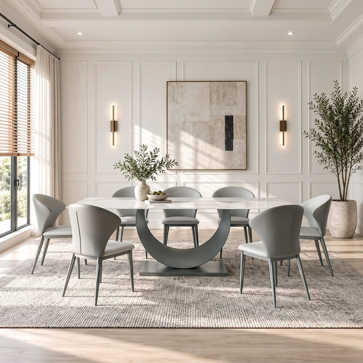 Vera Dining Table & Chairs, Sintered Stone, White 产品图 9