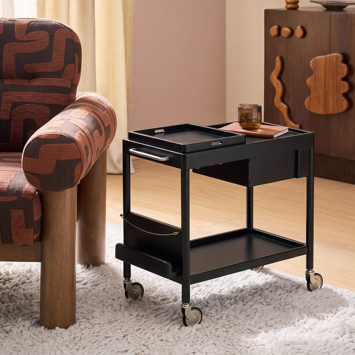 Orion With Magazine Rack Side Table With Trolleys 产品图 11