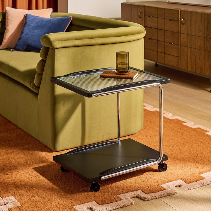 Demetrius Side Table With Trolleys, Black 产品图 11