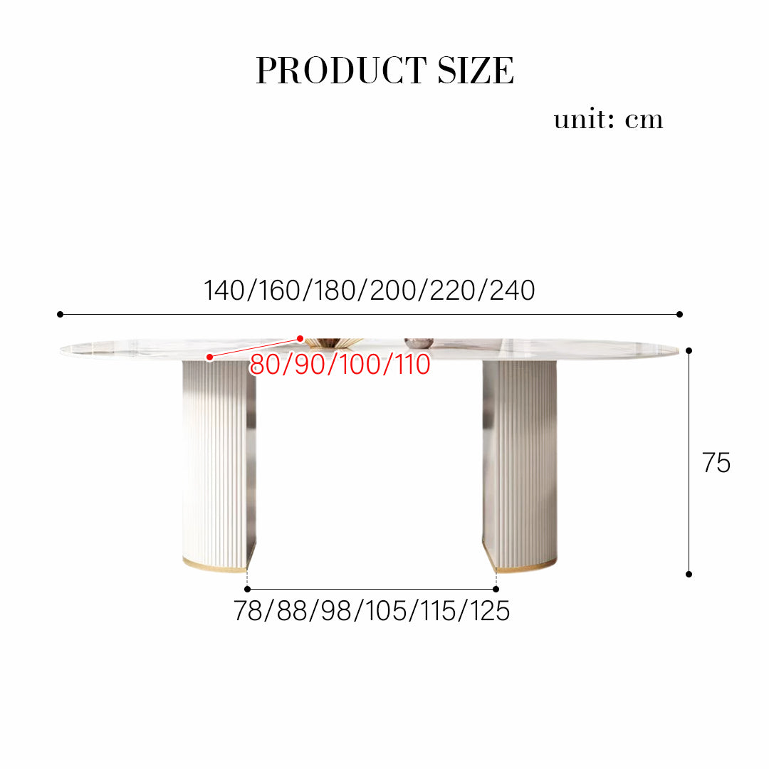 Table de salle à manger Costanza, blanc 