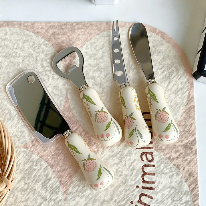 Strawberry Print Cheese Knife Set