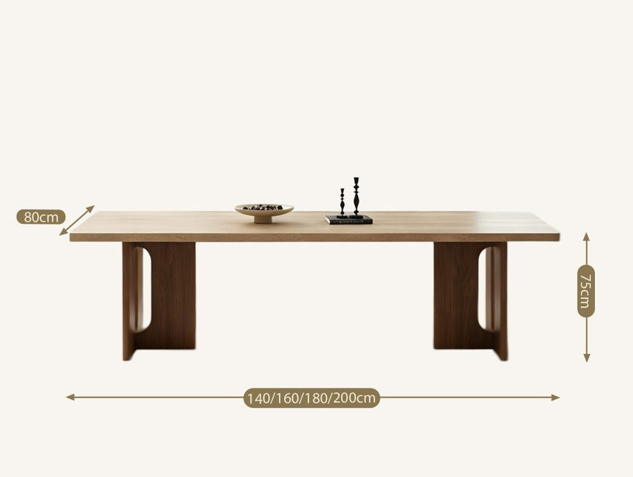 Caspian Rectangular Dining Table, Wabi-Sabi Style