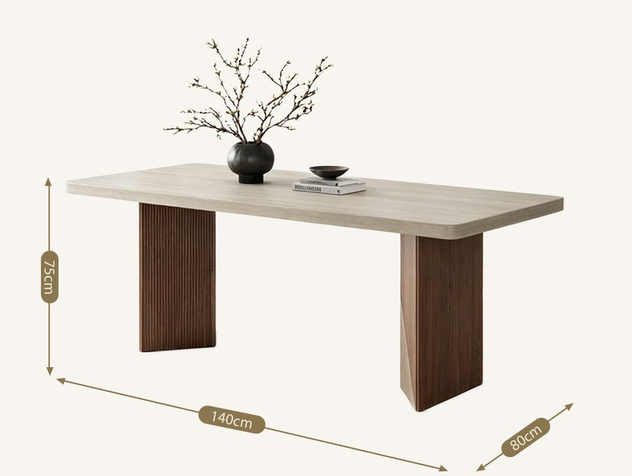 Caspian Rectangular Dining Table, Wabi-Sabi Style