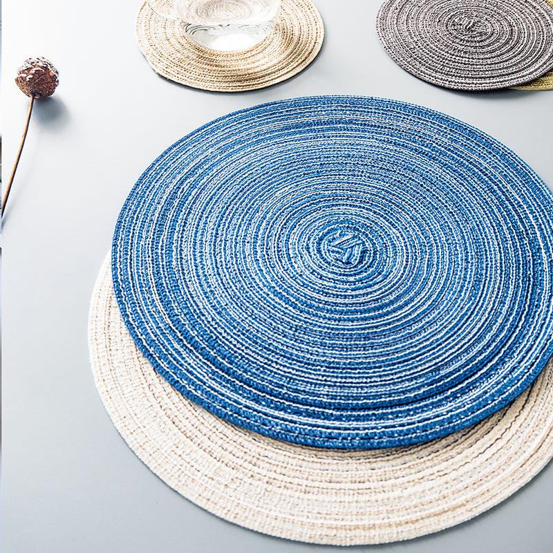Round Braided Woven Placemats, Set of 4 Pieces - Weilai Concept