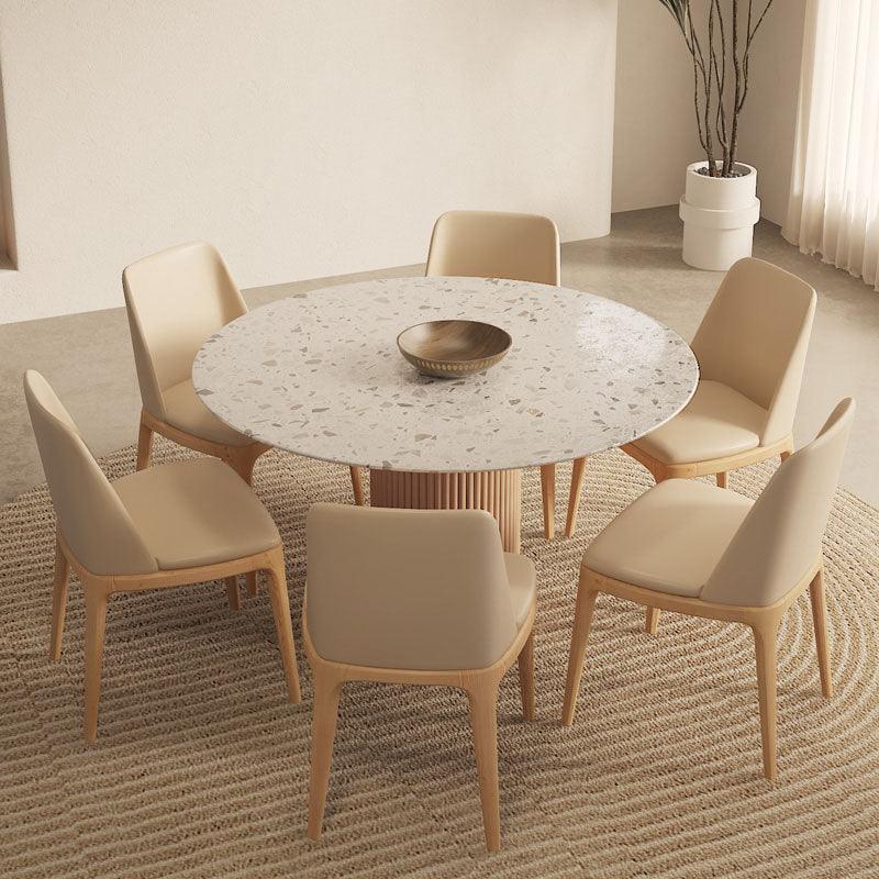 Sienna Round Dining Table, Premium Terrazzo And Wood Base - Weilai Concept