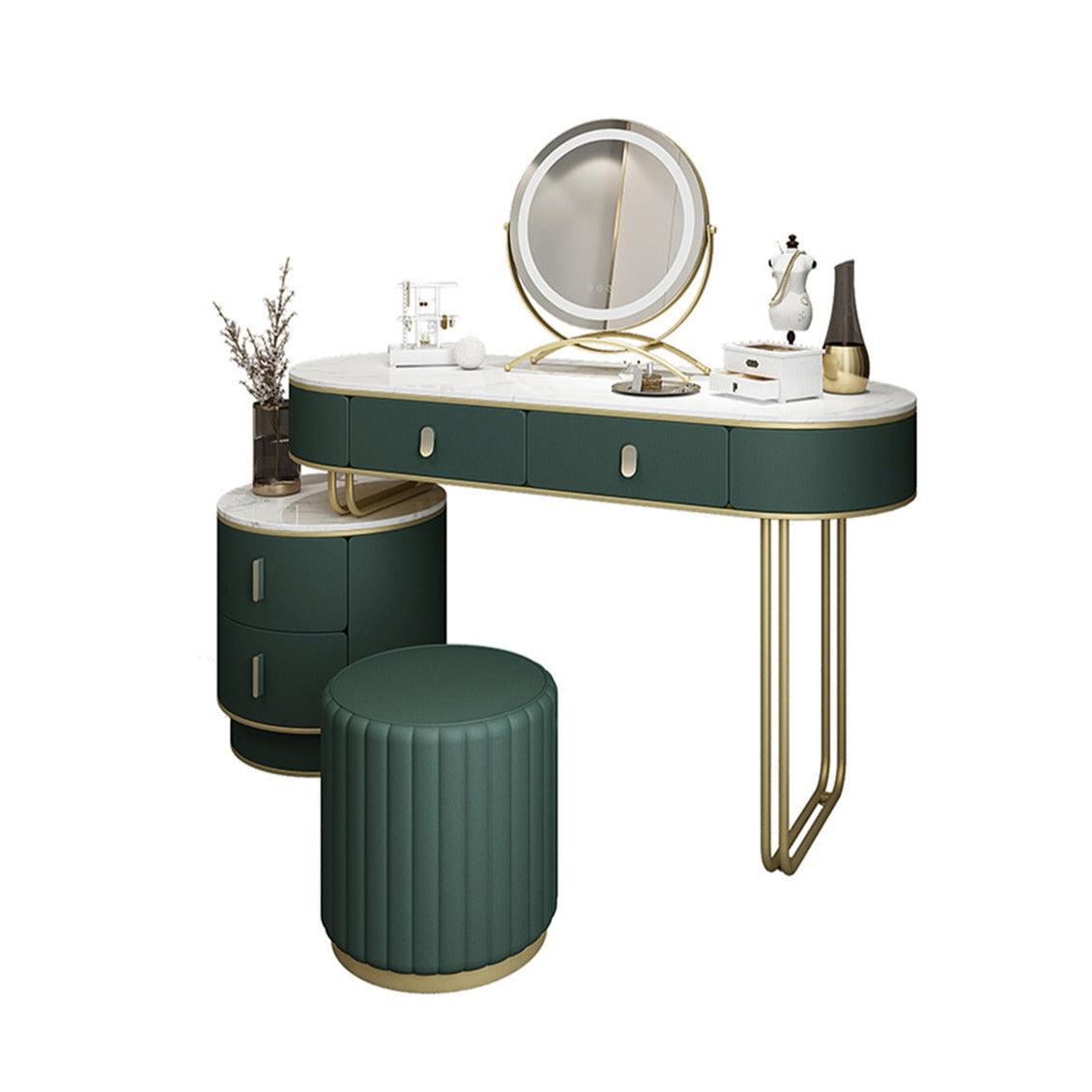 Tara Dressing Table With Mirror, Green