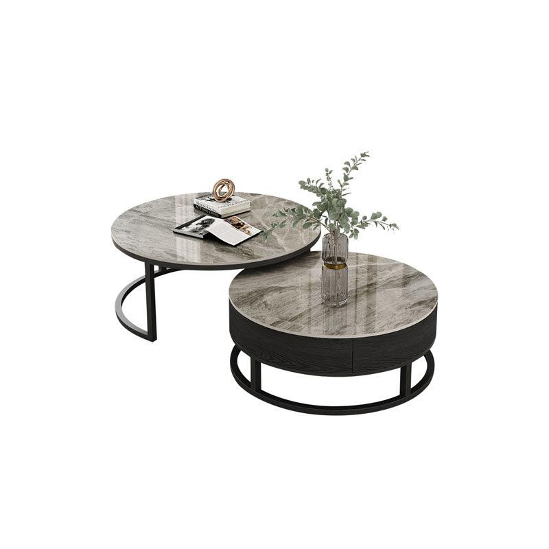Gibs Nesting Coffee Table With TV Stand Set, Sintered Stone - Weilai Concept