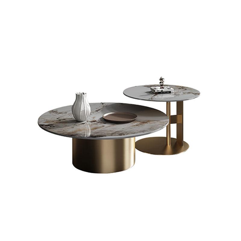 Coar Nesting Coffee Table, Gold & Grey - Weilai Concept