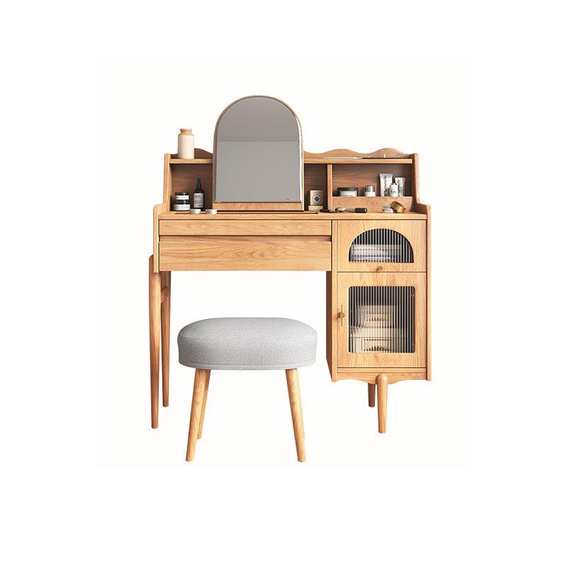 Aggie Dressing Table With Mirror, Oak-Weilai Concept