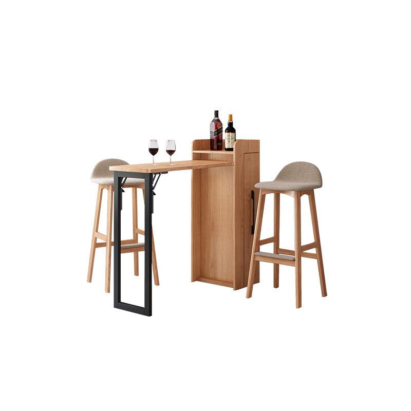 Liz Bar Table Set, With Wine Cabinet, Oak, Extandable - Weilai Concept