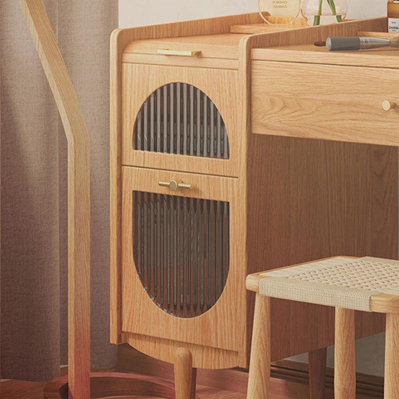 Enos Dressing Table With Mirror, Oak-Weilai Concept