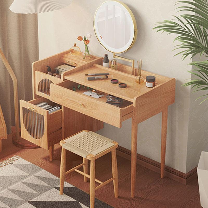 Enos Dressing Table With Mirror, Oak-Weilai Concept