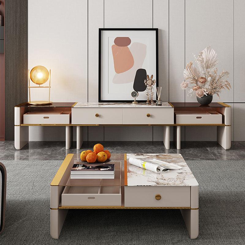 Coz Regid Square Coffee Table With TV Stand - Weilai Concept