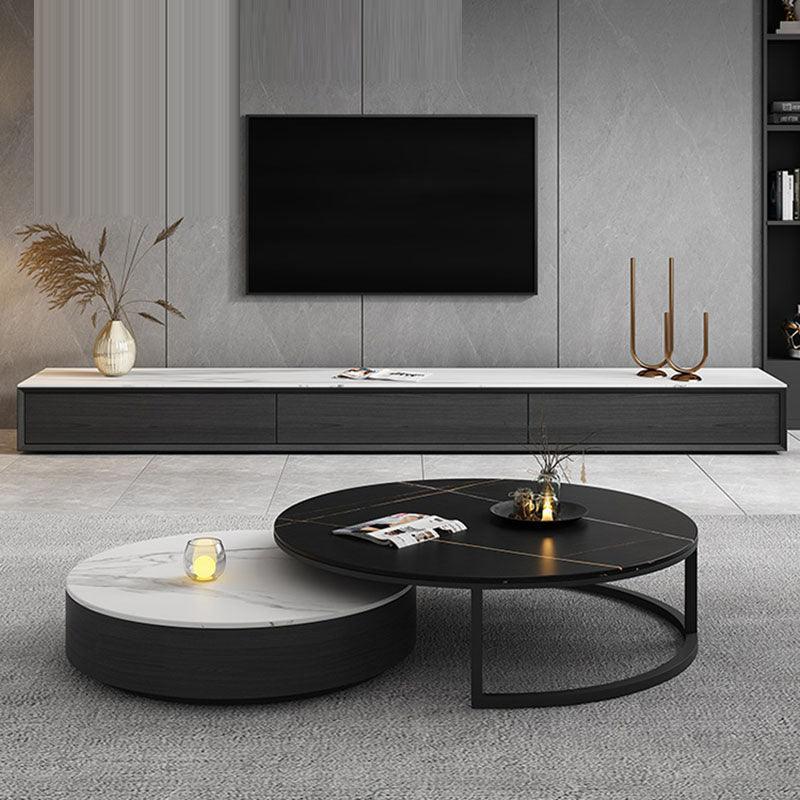 Kahoo Nesting Coffee Table With TV Stand, Sintered Stone - Weilai Concept