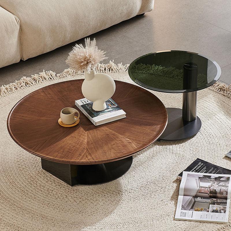 Ian Round Coffee Table Set, Solid Wood - Weilai Concept