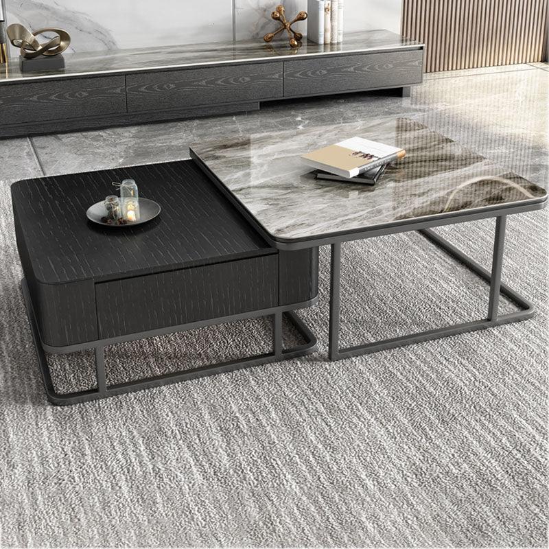 Nathan Nesting Coffee Table Set With TV Stand, Sintered Stone, Clearance - Weilai Concept