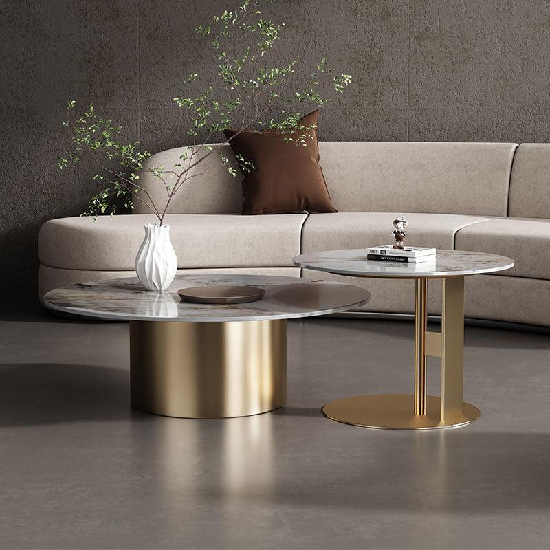 Coar Nesting Coffee Table, Gold & Grey - Weilai Concept