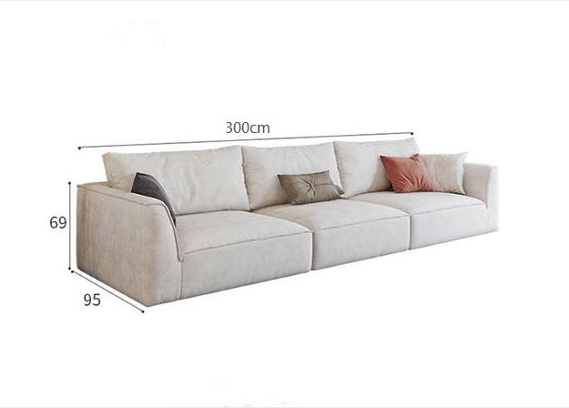 R77 Dexter Three Seater Sofa, Leathaire-Weilai Concept-300cm-White-Weilai Concept
