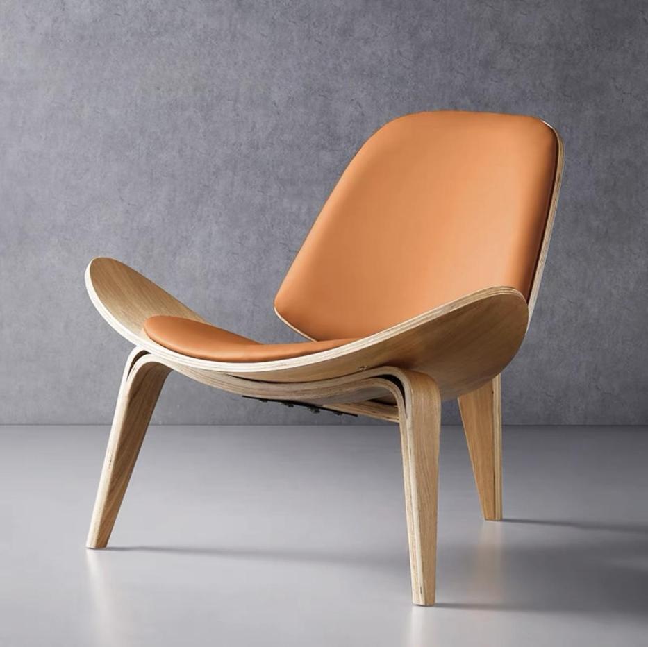 Hans Wegner CH07 Shell Chair, Walnut & Black-Chair-Weilai-Orange-Weilai Concept