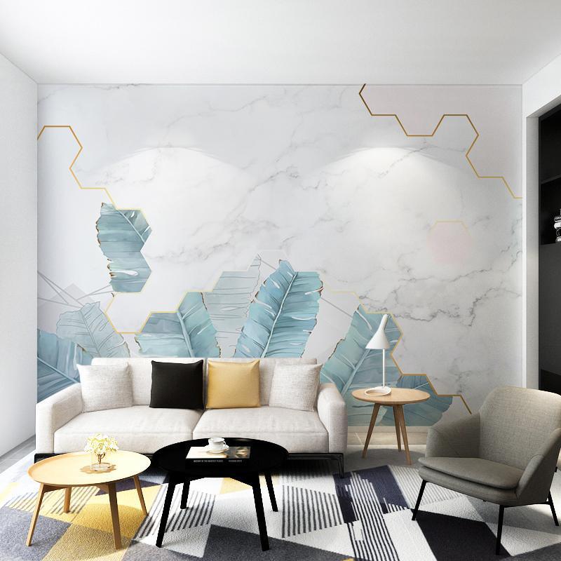 Papel pintado De Stijl, hoja de loto 