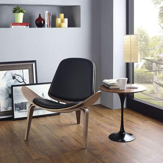 Hans Wegner CH07 Shell Chair, Walnut & Black-Chair-Weilai-Black-Weilai Concept